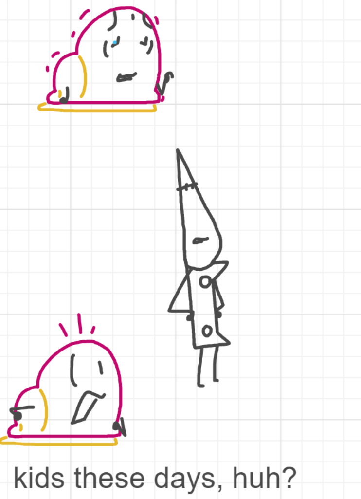 A panel from What's The Point, episode five of the Board Boards object show by Furretwalk/WalkingFurret.